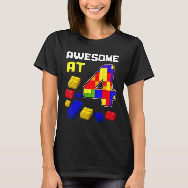T-shirt Impressionnant À 4 Ans Bâtiment Bâtiment Enfants B (Devant)
