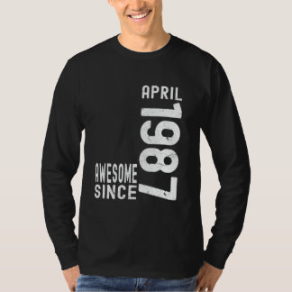 T-shirt Impressionnant Depuis Avril 1987, Né En 1987 Avril