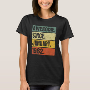 T-shirt Impressionnant depuis janvier 1962 61 Ans 61e Nais