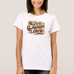 T-shirt Impressionnant Imprimé de mode LIVE RIRE AMOUR