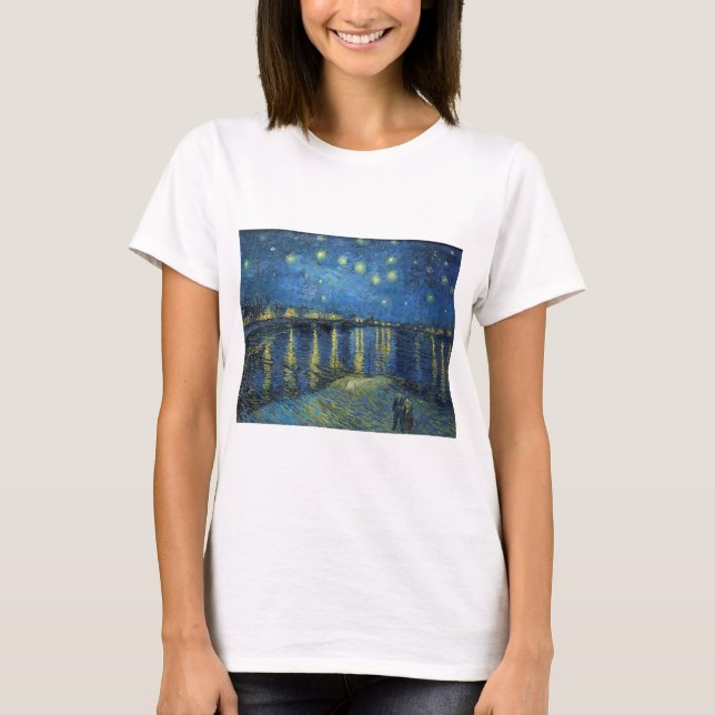 T-shirt Impressionnisme Vincent Van Gogh Starry Starry Nui (Devant)