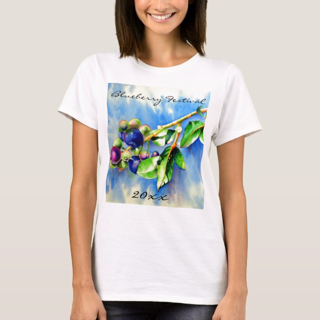 T-shirt Impressionniste Blueberry peinture (Devant)