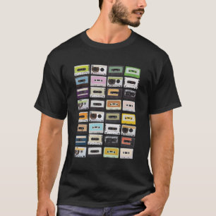 T-shirt Impressions de musique de cassettes mixtes années