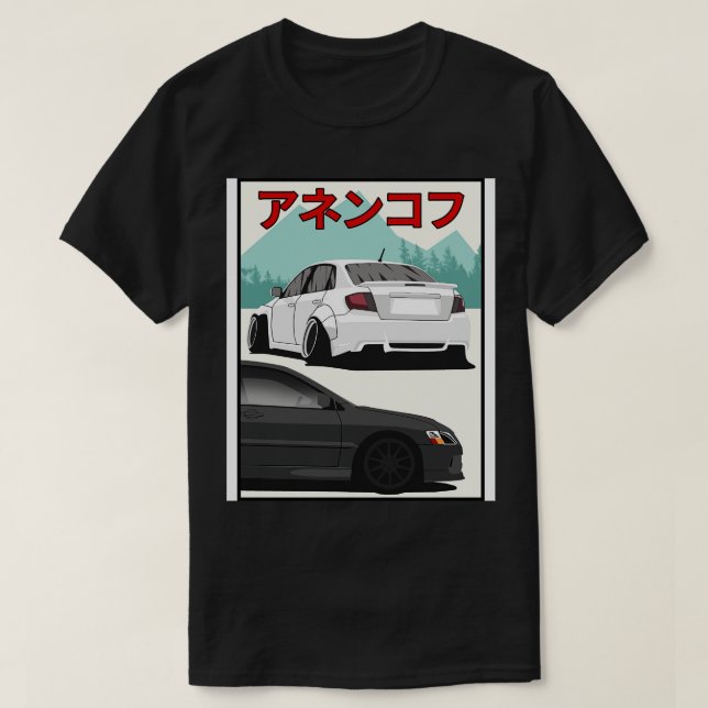 T-shirt Impreza VS Lancer Evo (Design devant)
