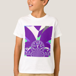 T-shirt Imprimante d'art bleu rétro Cyan Kaleidoscope
