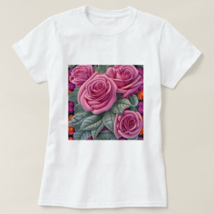 T-shirt Imprimante magnifique pastel victorien rose rose