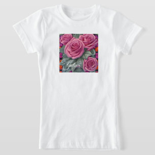 T-Shirt Imprimante magnifique pastel victorien rose rose