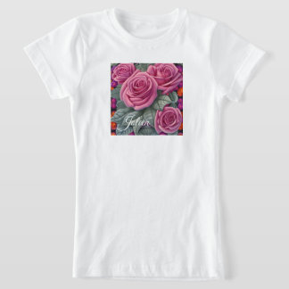 T-Shirt Imprimante magnifique pastel victorien rose rose