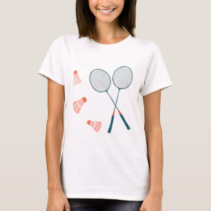 T-shirt imprimé badminton vintage : dessiné à la main pour