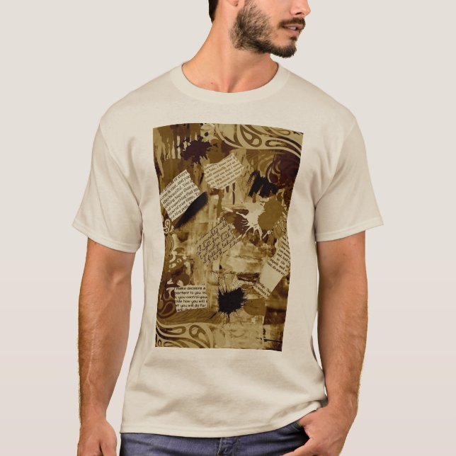 T-shirt imprimé beige vintage (Devant)