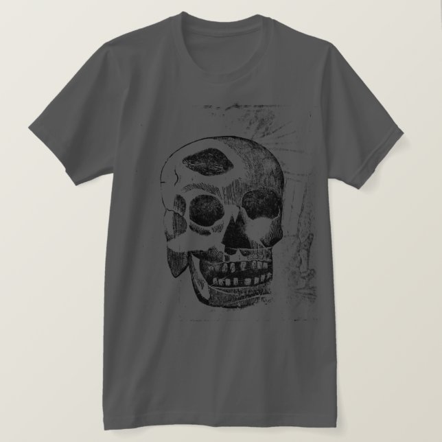 T-shirt imprimé bloc de bois de crâne  (Design devant)