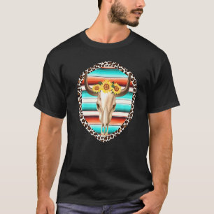 T-shirt Imprimé crâne de vache serape tournesol léopard tu