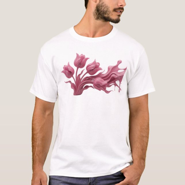 T-shirt Imprimé créatif de FLEUR ABSTRAITE ludique (Devant)