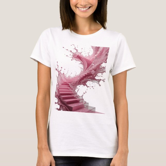 T-shirt Imprimé d'art abstrait argenté élégant (Devant)