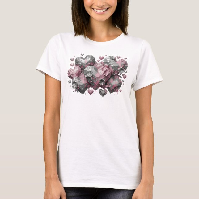 T-shirt Imprimé d'art abstrait rouge chic (Devant)