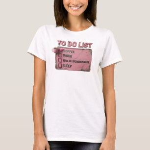 T-shirt Imprimé d'art Rose Élégant CAFÉ TRAVAIL CRIME VRAI
