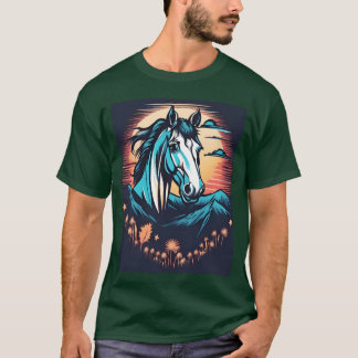 T-shirt imprimé de cheval