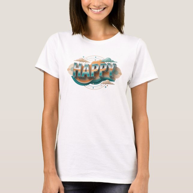 T-shirt Imprimé de mode EXPRIMANT LE BONHEUR (Devant)