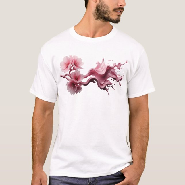 T-shirt Imprimé de mode FLEUR ABSTRAITE tendance (Devant)