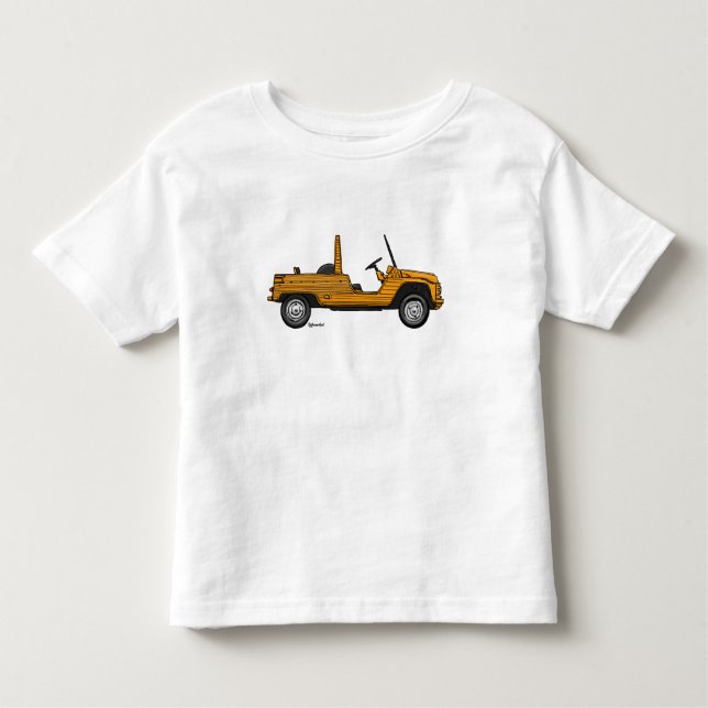 T-shirt imprimé d'un orange Citroen Mehari (Devant)