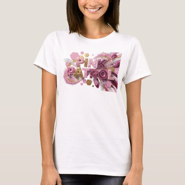 T-shirt Imprimé dynamique rose PINK PATROL (Devant)