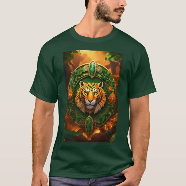 T-shirt imprimé en Tigre Elégance Fierce (Devant)