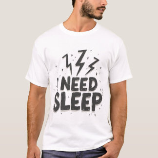 T-Shirt Imprimé Homme J'ai Besoin de Sommeil