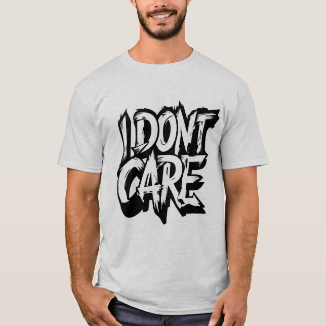T-shirt imprimé 'I don't care' (Devant)