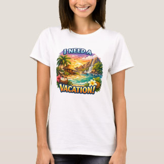 T-shirt imprimé île tropicale