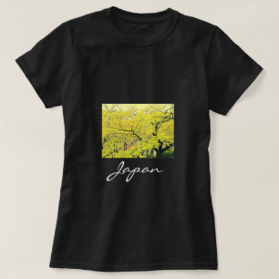 T-shirt imprimé japonais jaune gingko
