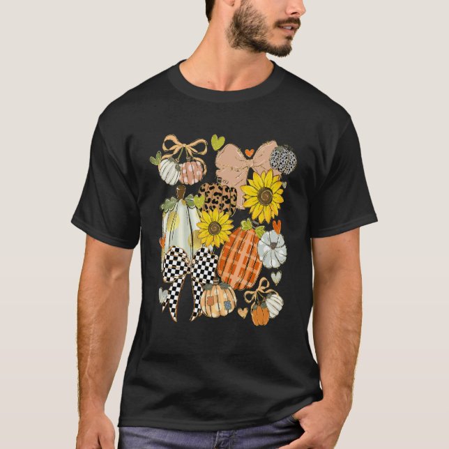 T-shirt Imprimé léopard coquette patchwork citrouille rétr (Devant)