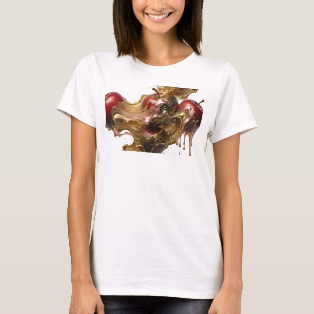 T-shirt imprimé mode pomme abstraite rouge frappan (Devant)