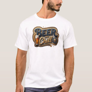 T-shirt Imprimé Orange Bière Et Rafraîchir Witty