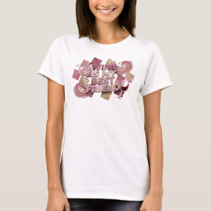 T-shirt Imprimé Rose Édge WINE IS MY BEST FRIEND