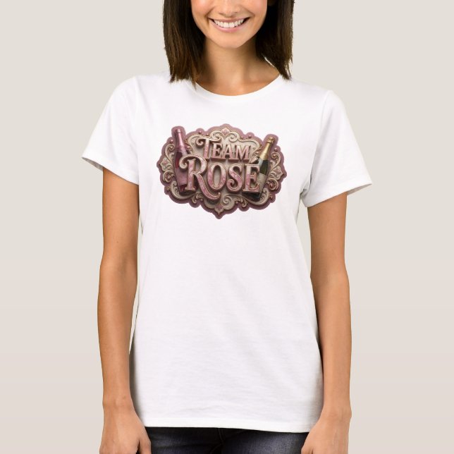 T-shirt Imprimé Rose TEAM rose saillant (Devant)