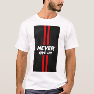 T-SHIRT IMPRIMÉ TEXTE NEVER GIVE UP