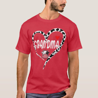 T-shirt Imprimé vache grand-mère motif coeur de vache agri