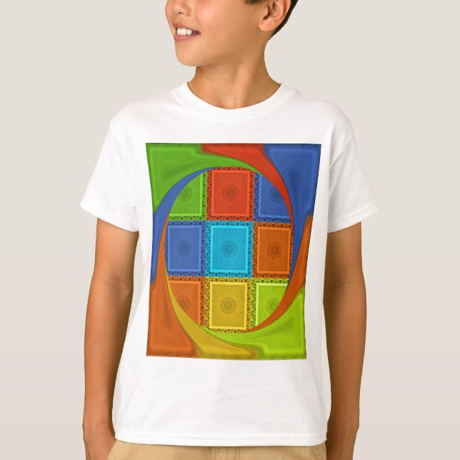 T-shirt Imprimer À damiers (Devant)