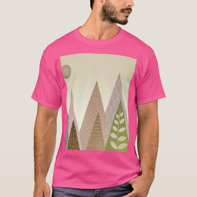 T-shirt Imprimer Mur Abstrait Art Nature Imprime Geo (Devant)