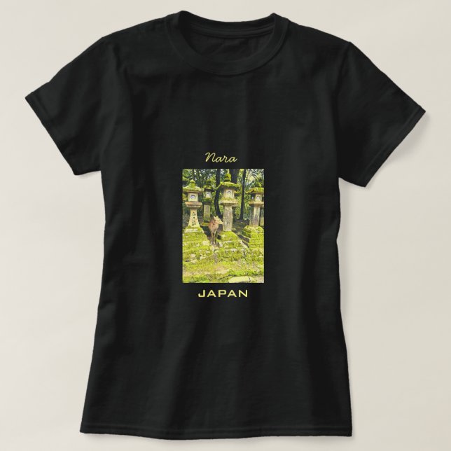 T-shirt Imprimerie de voyage du parc de cerfs Nara Japan (Design devant)
