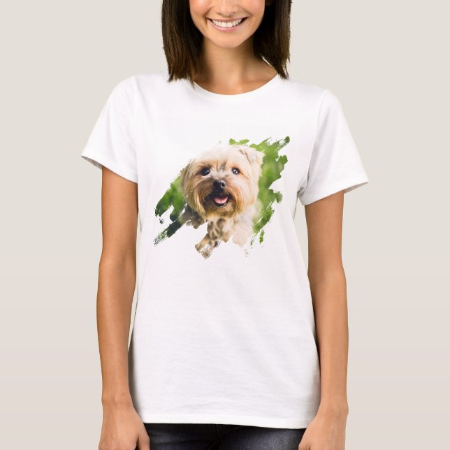 T-shirt Imprimez Propre Photo Brush Stroke Vert personnali (Devant)