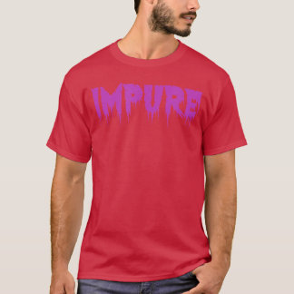 T-shirt Impure Funny Words Horrorhemed Purple and Yellow g