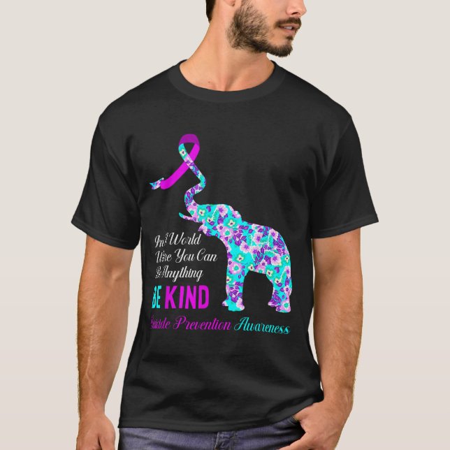 T-shirt In A World Be Kind Suprt Suicide Prevention Awaren (Devant)