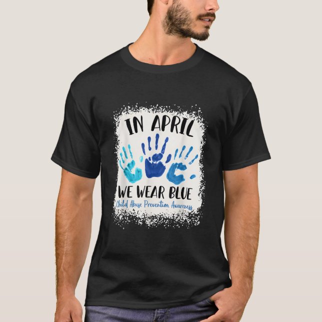 T-shirt In April Blue Ribbon Child Abuse Prevention Awaren (Devant)
