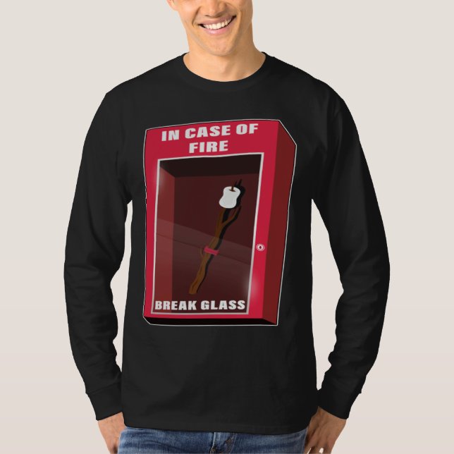 T-shirt In Case Of Fire Break Glass Marshmallow Camping Ro (Devant)
