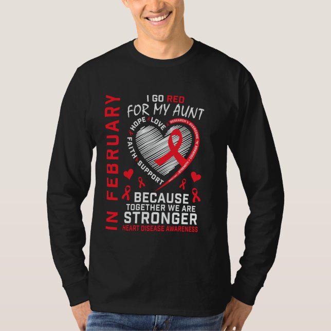 T-shirt In February Go Red For My Aunt Heart Disease Aware (Devant)