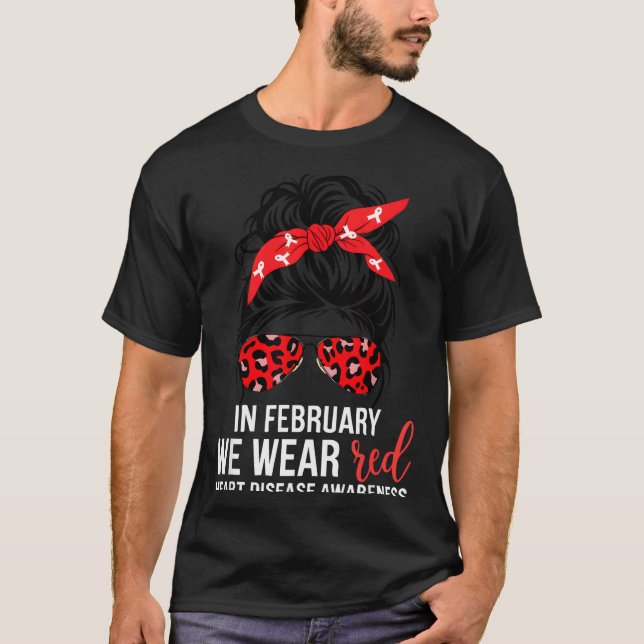T-shirt In February We Wear Red Chd Heart Disease Awarenes (Devant)