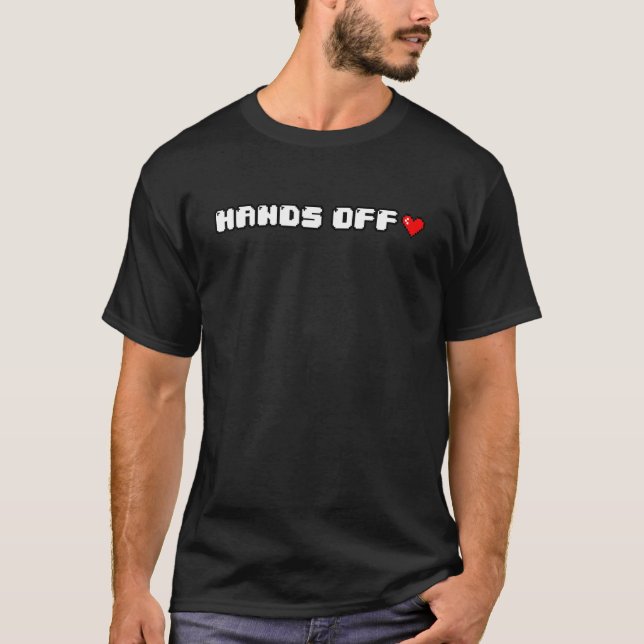 T-shirt In Love Hands Off Valentineu2019s Jeu 8 bits (Devant)