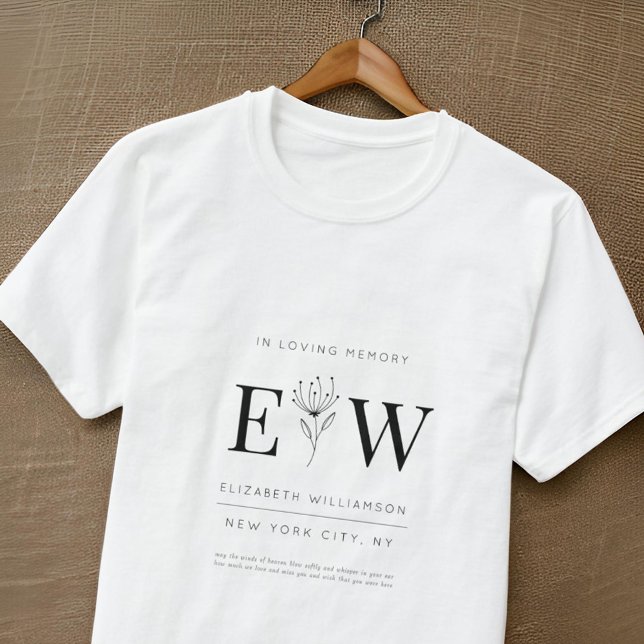 T-shirt In Love Memory Memorial Modern Citation Foliage (Créateur téléchargé)