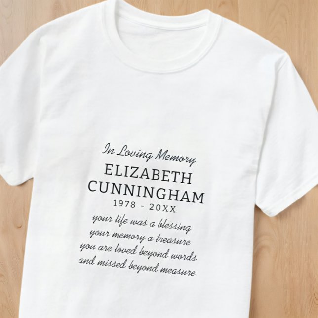 T-shirt In Love Memory Memorial Modern Preppy Citation (Créateur téléchargé)